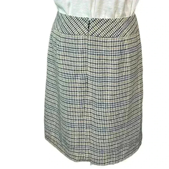 Talbots Wool Blend Herringbone Pencil Skirt Chartuse Green, Blue,Black Size 8 - Picture 3 of 6